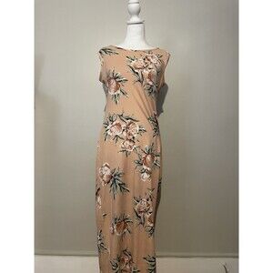 TMG New York L Blush Pink Floral Peony Dress Sleeveless Romantic Jersey
